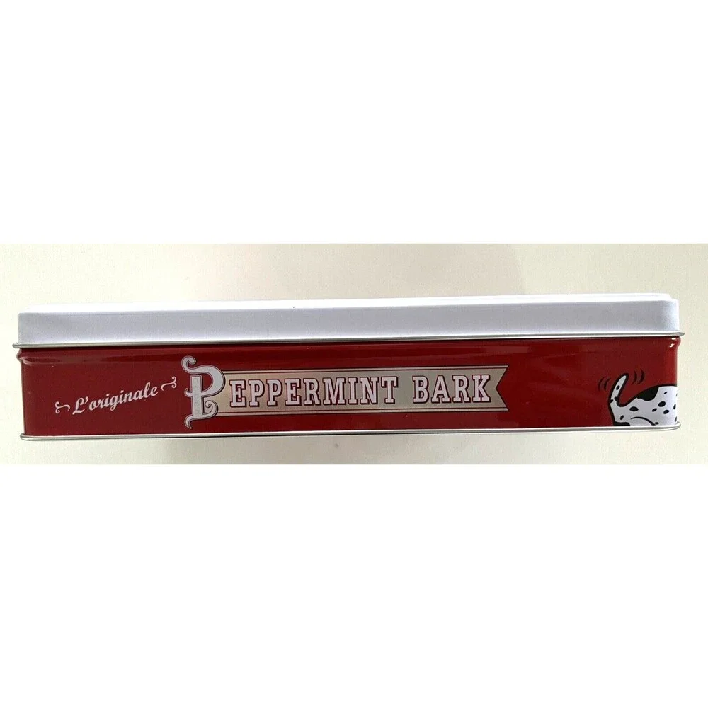 William Sonoma Peppermint Bark Tin with Lid Storage Christmas Collectible